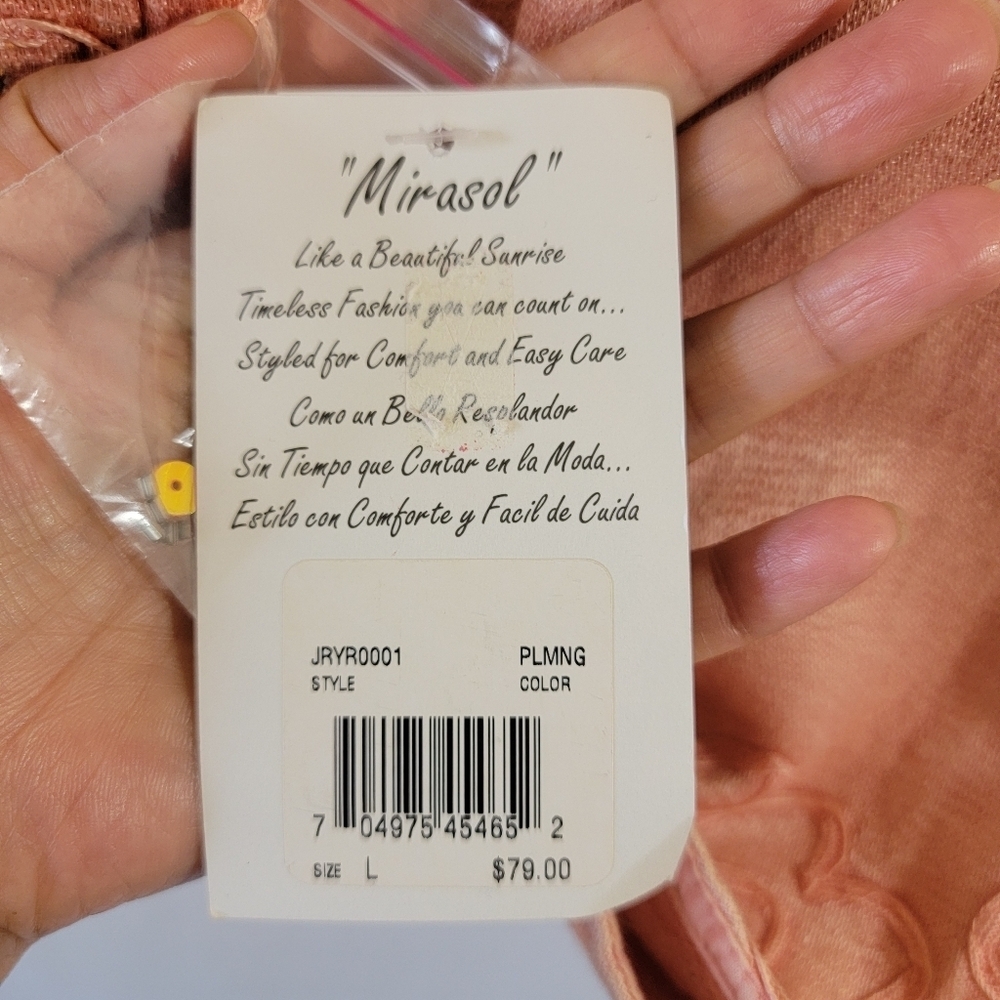 NWT Mirasol Women's Open Front Jacket Size L Tangerine Floral Embroidered Sequin - Picture 10 of 12